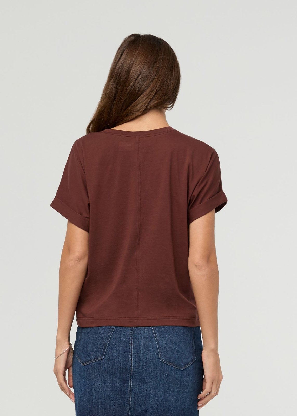 T-shirt femme marron 100 % coton Pima – dos