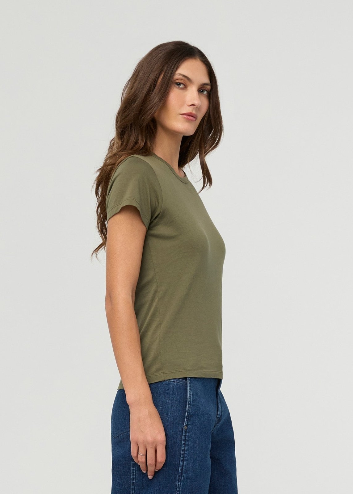 Women's Kelp 100% Pima Cotton T-Shirt side detail
