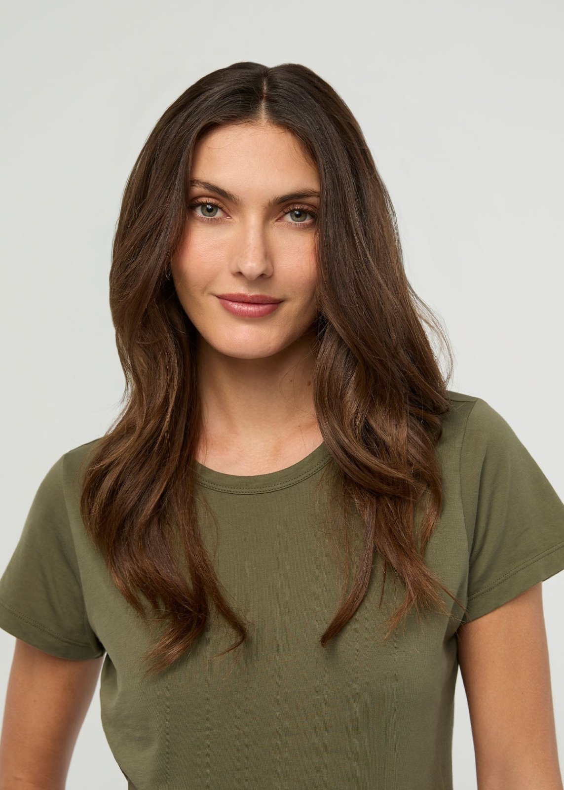 Détail du devant du t-shirt « Kelp » pour femme, 100 % coton Pima