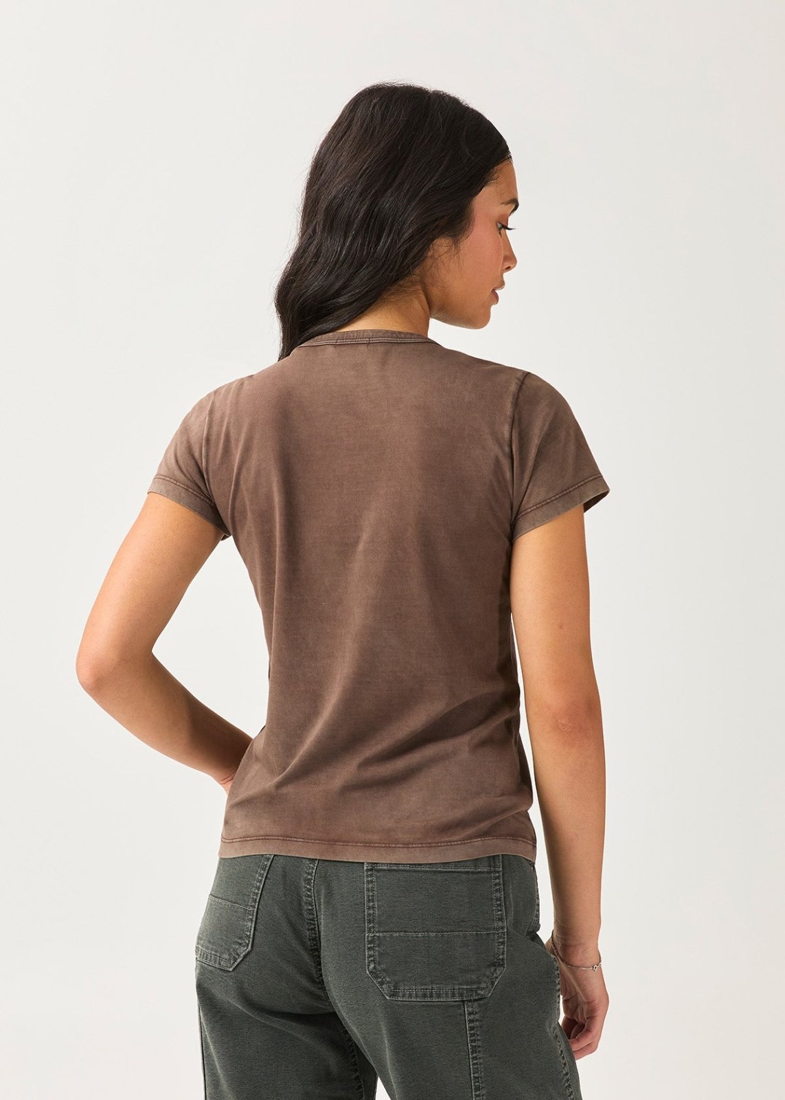 Women's Washed Espresso 100% Pima Cotton T-Shirt back