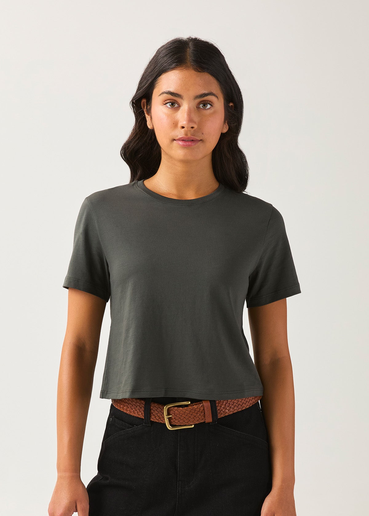 Women's Evergreen 100% Pima Cotton Boxy T-Shirt front
