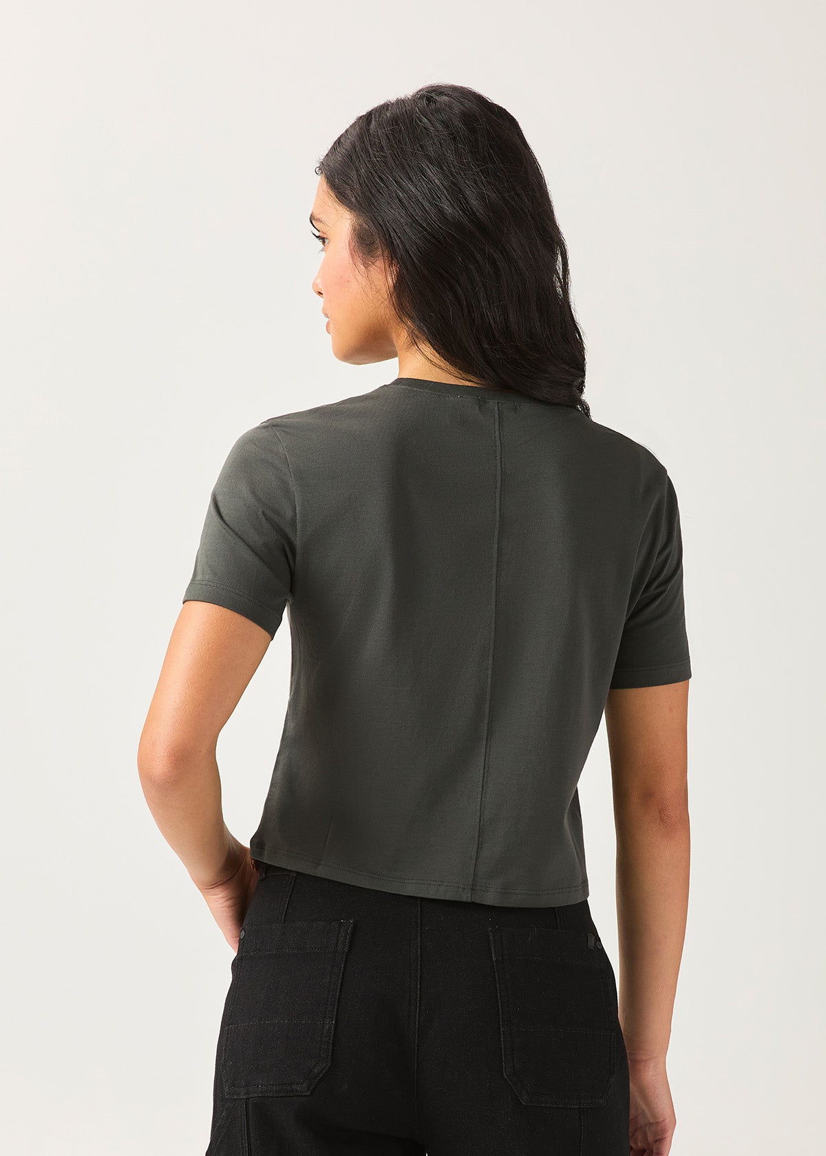 Women's Evergreen 100% Pima Cotton Boxy T-Shirt back