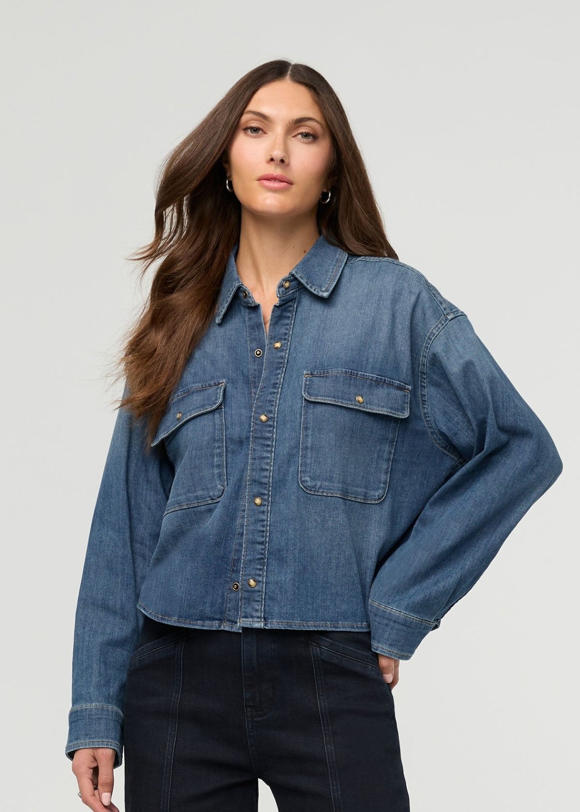Performance Denim Lite Boxy Shirt - Mesa