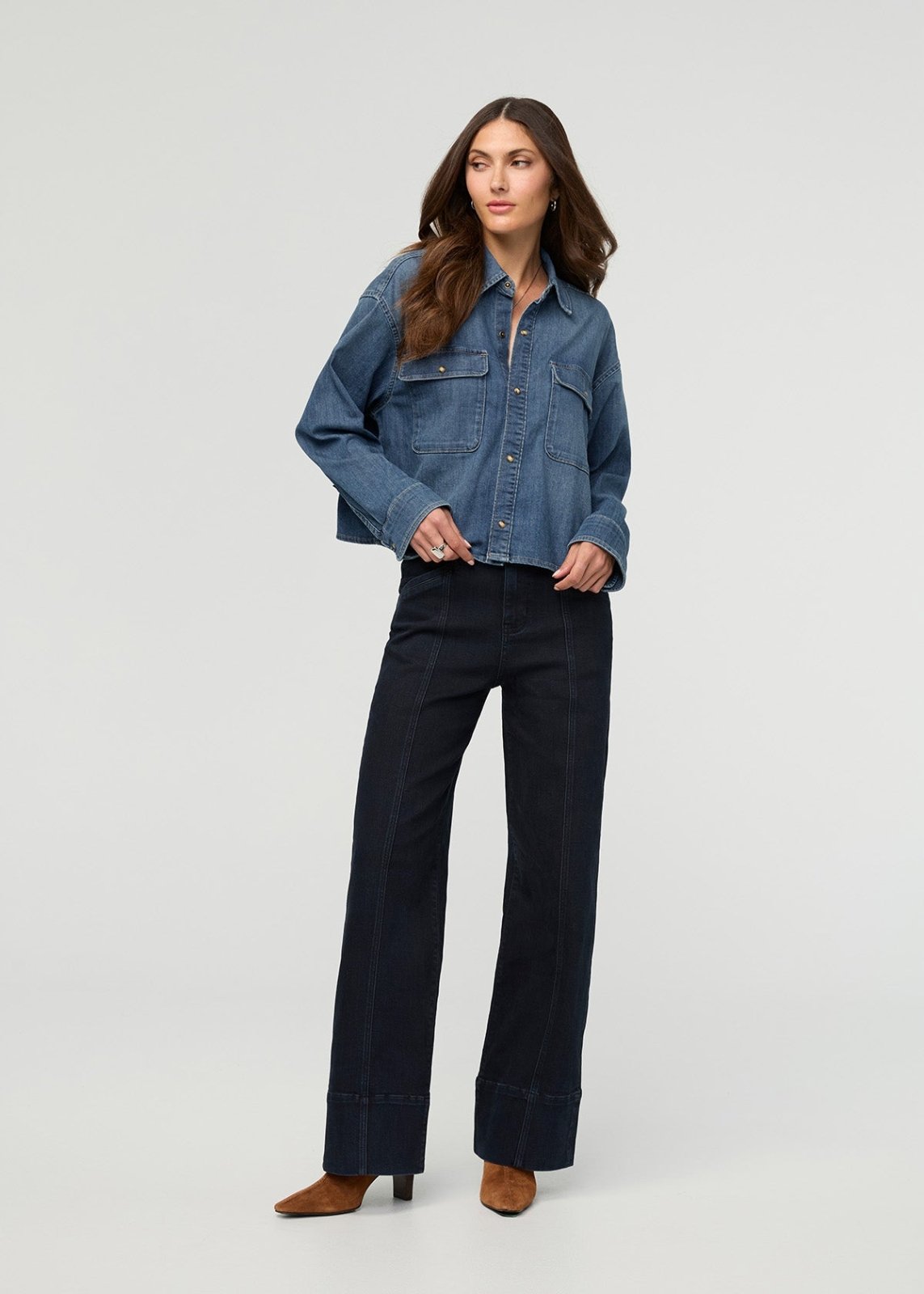 Performance Denim Lite Boxy Shirt - Mesa