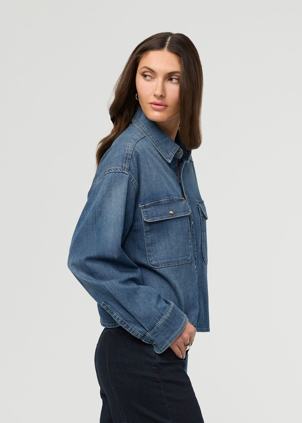 Performance Denim Lite Boxy Shirt - Mesa