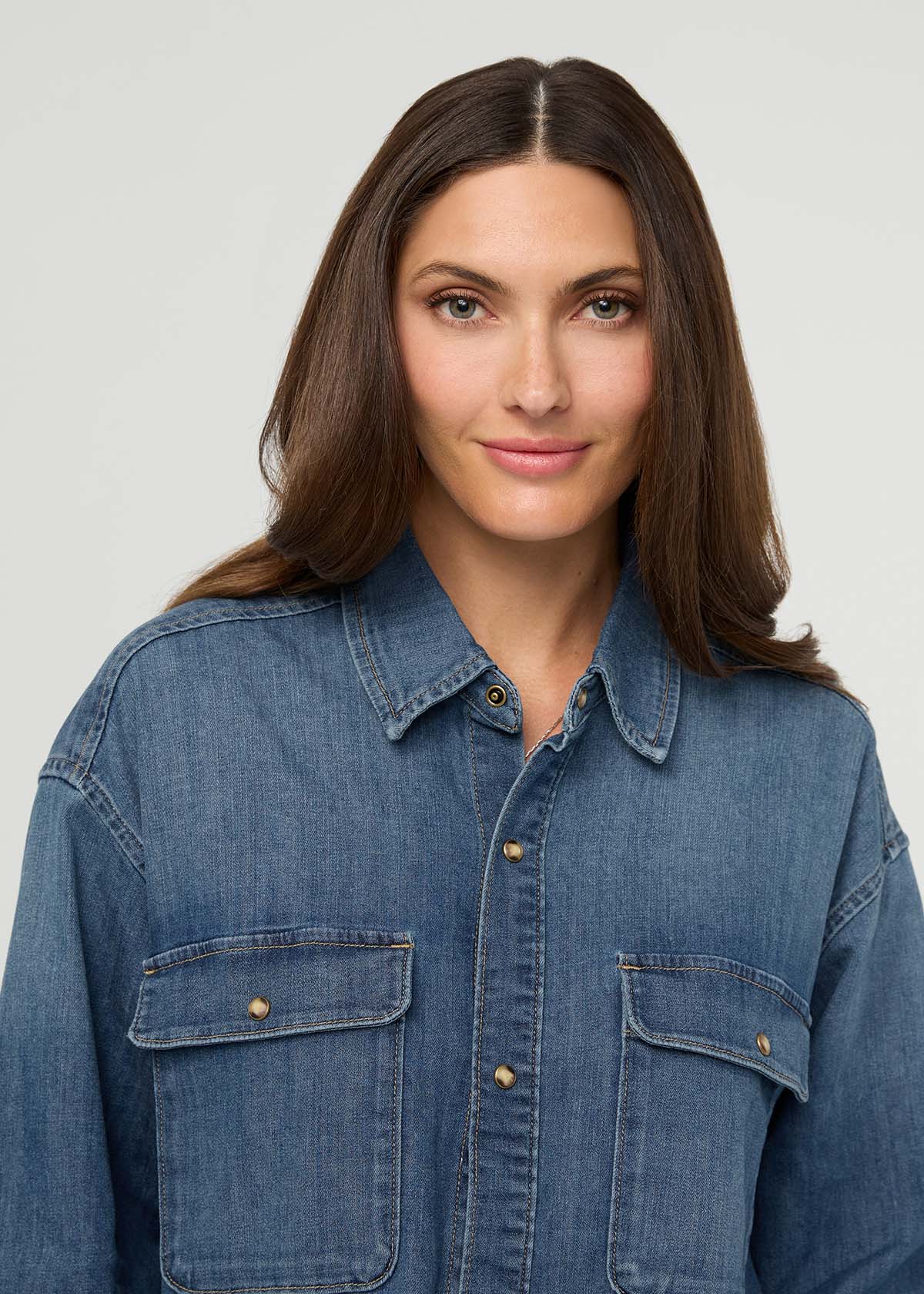 Performance Denim Lite Boxy Shirt - Mesa