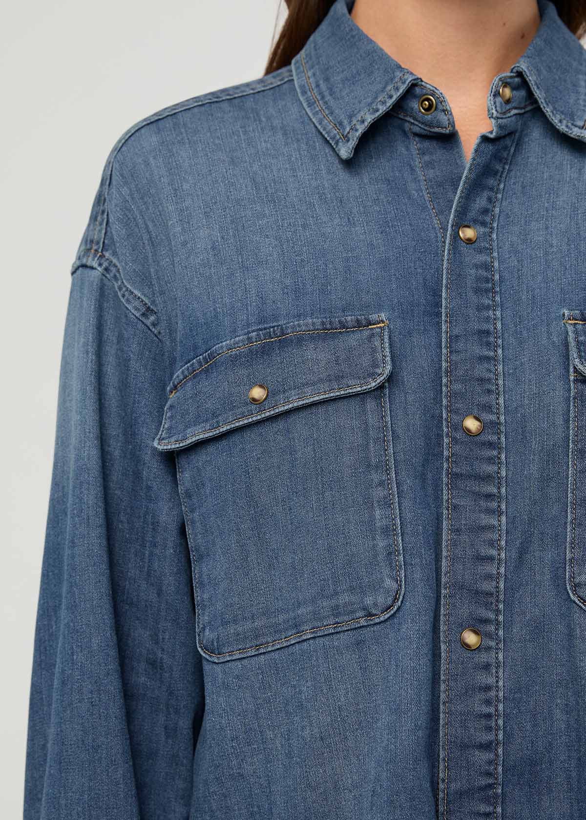 Performance Denim Lite Boxy Shirt - Mesa