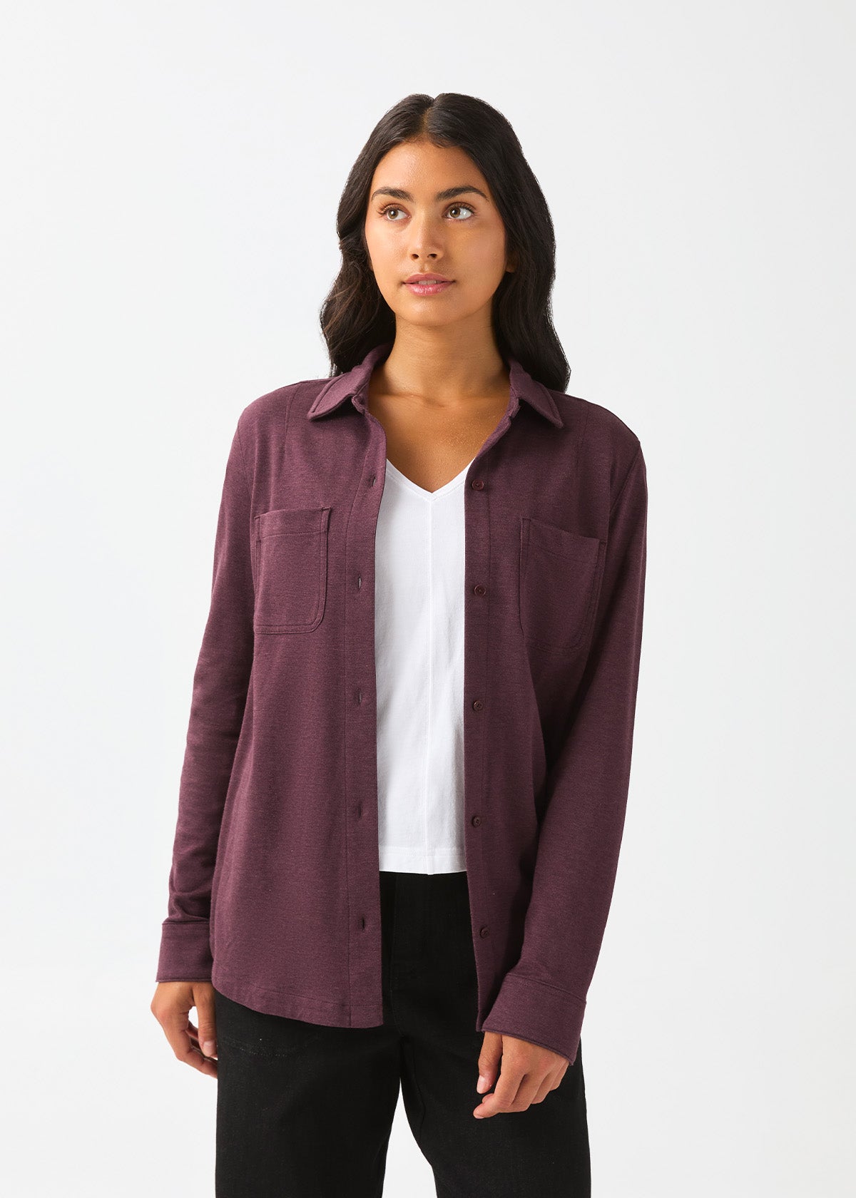 Chemise Performance Flannel Lite à deux poches - Châtaigne