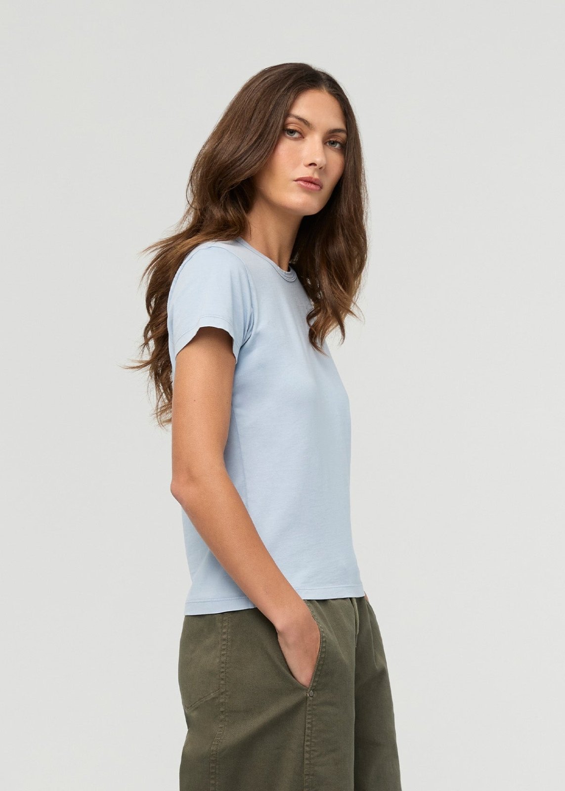 Women's Washed Glacier 100% Pima Cotton Fitted T-Shirt side