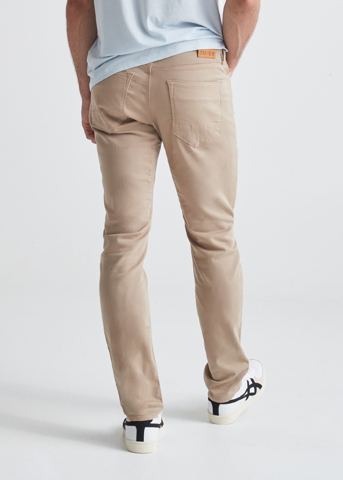Pantalon de survêtement mince kaki clair pour homme Dos