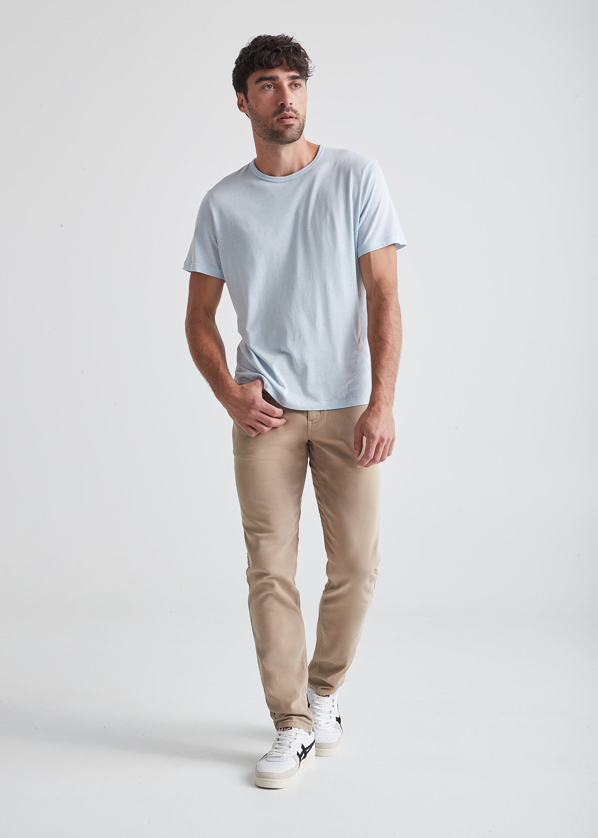 Pantalon de survêtement habillé pour hommes, kaki clair, coupe étroite
