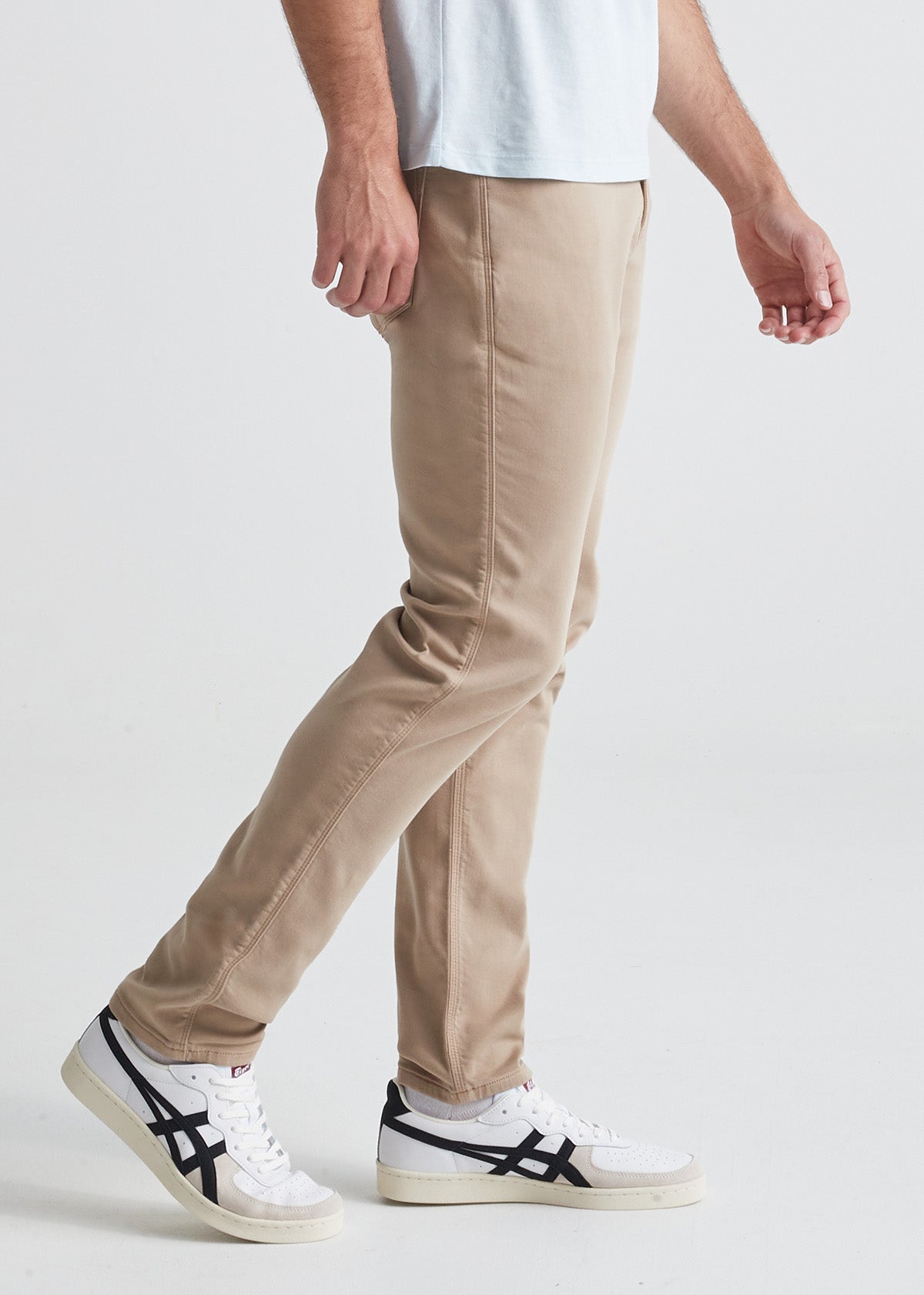 Pantalon de survêtement mince de couleur kaki clair pour homme - Côté